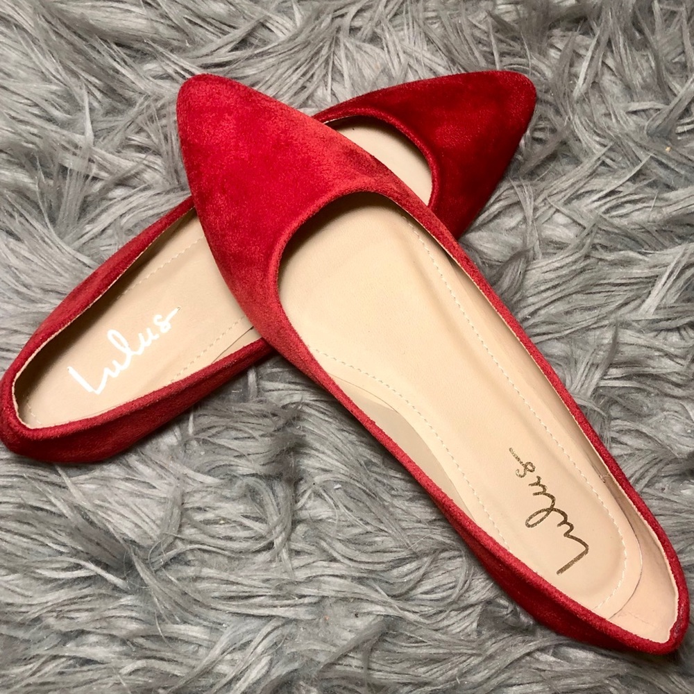 Lulu’s Pointed Toe Velvet Flat Shoes Women’s 8.5